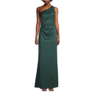💃 NWT, Sachin & Babi Cece Asymmetric Stretch Crepe Gown, Size 10, Green